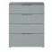 Kommode uno Sideboard Levi Oakland Graphit Silbergrau Glasfront 