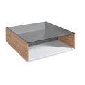 Couchtisch Quadratische Form Persolglas massive Eichenholz 120 cm