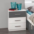 SCHLAFKONTOR Nachtkommode Mars mit 3 Schubkästen Nachttisch