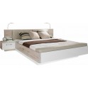 Bett mit Nachttische Bettbank LED gepolstertes Kopfteil 180x200cm