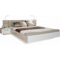 Bett mit Nachttische Bettbank LED gepolstertes Kopfteil 180x200cm