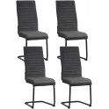 Bequeme Freischwinger mit weichem Samtvelours Bezug 4er Set