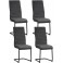 Bequeme Freischwinger mit weichem Samtvelours Bezug 4er Set