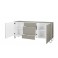 LEONARDO Sideboard Cube mit Sicherheitsglas Farbe Lack palazzo